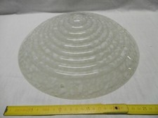 Ancienne vasque à suspendre en verre blanc moucheté 1950 Ø 33,5 cm Clichy (AT28)