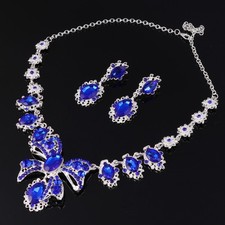  Parure Bijoux Mariage Collier Porte Cristal Boucle D'oreille En Alliage