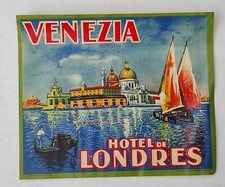 ETIQUETTE ANCIENNE HOTEL à VENISE pour bagages valises malles