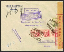 Espagne Courrier De La République Espagnole Certifié Botte