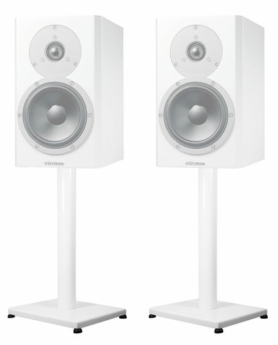 Pair steel white stands - pair,
