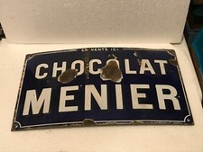 PLAQUE EMAILLEE BOMBEE CHOCOLAT MENIER 42 CM X 24 CM EMAILLERIE C. JEAN