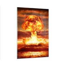 Impression sur Verre 80x120cm Tableaux Guerre bombe nucléaire champignon