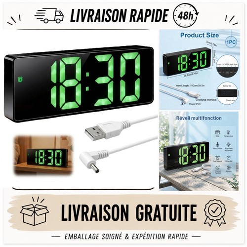 Réveil numérique led - numérique,