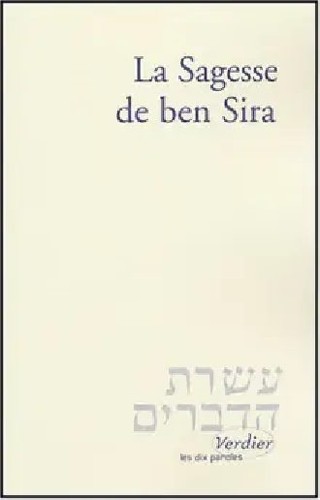 Sagesse de ben sira - sagesse,