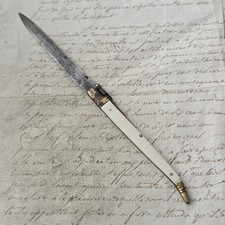 Couteau de Poche Canif Ancien XIXè Espagne Lame Gravée Recuerdo Knife