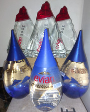 lot 6 bouteilles neuves EVIAN Millenium 2000 + 2002 +2005 scellées 1L collection