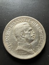 ITALIE - 2 LIRES Argent 1914, Vittorio Emmanuel III, RARE.