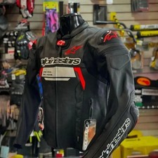 Veste de moto pour homme de style Alpinestars fait main - cuir de vachette Bi...