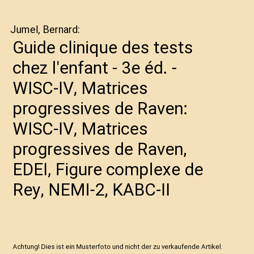 Guide clinique des - tests, chez