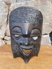 (N° 3 STATUE STATUETTE AFRICAINE / MASQUE ANCIEN EN BOIS DUR