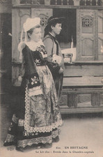 CP EN BRETAGNE LIT CLOS ENTREE CHAMBRE - 65987