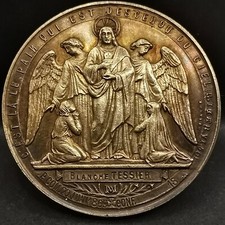Medaille argent doree bapteme - medaille,