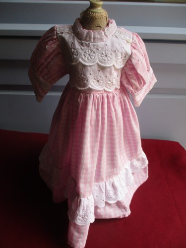Robe tissu vichy - vichy, rose/blanc