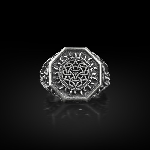 Bague chevalière païenne