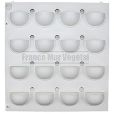 Kit Mur Végétal Intérieur Flowall Blanc 42x40cm 16 pots S (support de culture)