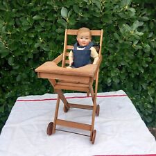 Jouet Ancien - Poussette Poupée Ancienne en bois Années 1950