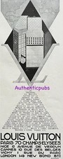 PUBLICITE LOUIS VUITTON TROUSSEAU DE MALLES TIROIR VETEMENT CHAUSSURE DE 1928 AD