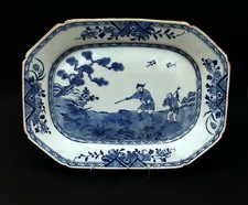 Antique Chinese Porcelain Platter - Blue and White Design - Qing Dynasty
