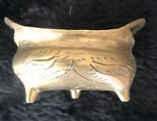 Small Chinese Footed Marked Incense Burner With Handles Brass