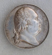 MEDAILLE ARGENT LOUIS XVIII 1824  PRIX ECOLE ROYALE DE DESSIN 