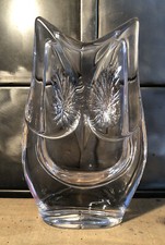 Hiboux Chouette En Cristal Daum France H 23,5 Cm