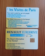 ANCIENNE CARTE A PUCE GEMPLUS RENAULT LES VISITES DE PARIS T.B.E !!!