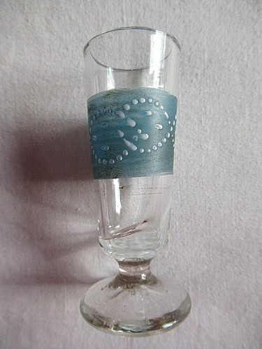 Ancien verre liqueur emaille - verre,
