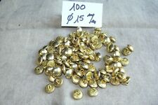  100 BOUTONS MILITAIRES METALLIQUES DORES Diamètre 15 mm FRENCH MILITARY BUTTONS