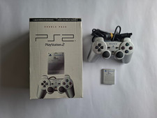 Double pack sony ps2 Controller silver + memory card silver + box