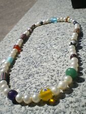 Joli Collier Fantaisie en Perles de Culture Couleur Ivoire et Collectors (Japon)