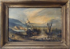 ANCIEN TABLEAU MARINE BORD DE