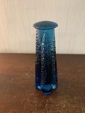 Torchère totem bleu et mat en cristal de Saint Louis h : 18 cm