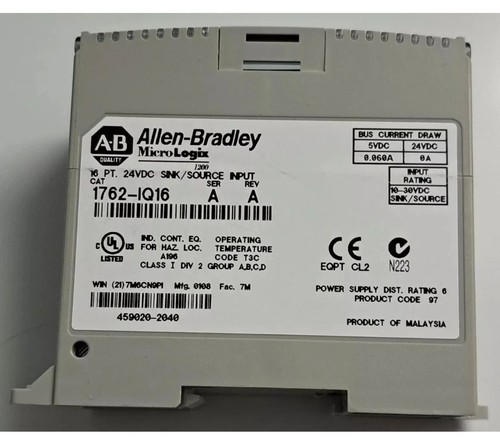 Allen bradley 1762 - bradley, 1762-iq16