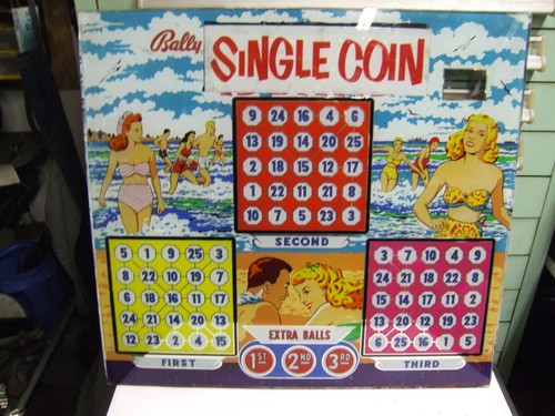 Bally bingo pinball back glass - bally,