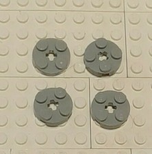4 plaques rondes Lego gris