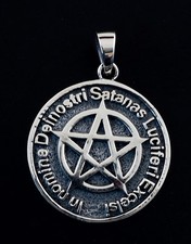 Pendentif Magie noire bijou ésotérique pentagramme Satan Argent 925 -8g #25449