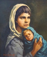 MATERNITÉ / ANATOLA SOUNGOUROFF (1911-1982) / huile sur toile 