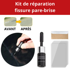 Kit Résine Réparation + Lampe UV pour Vitre Verre Fissuré Rayé Pare Brise Éclat