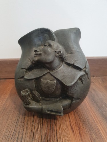 Ancien vase etain sculpture - ancien, en