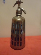 SYPHON DE BISTROT BOUTEILLE EN VERRE BLEUE ENTOURAGE METAL USAGE