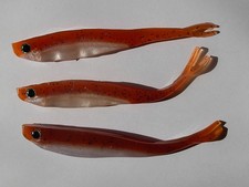 Leurre souple Autain peche SAM bar sandre carnassier nacré dos orange pailletté