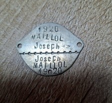 Plaque identité classe 1920