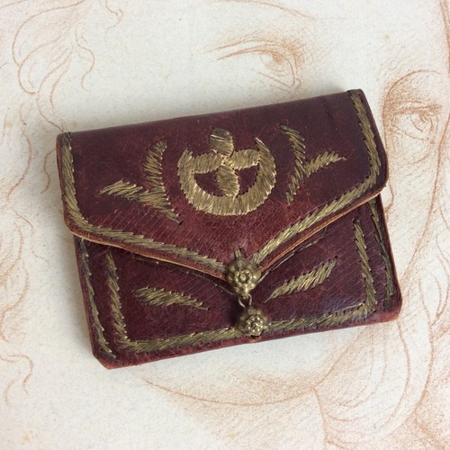 Ancien porte monnaie cuir - ancien, en