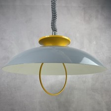 Suspension BELGE métal vintage grise AROMEC SACLA VAREDO ITALY style industriel