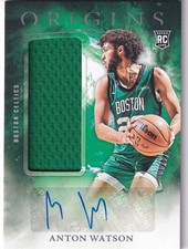 2024-25 Panini NBA Origins Numéro Rja-Awc Anton Watson Rookie Patch Auto Voiture