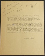 Ecrivain et traducteur de Nietzche, Maurice BETZ autographe