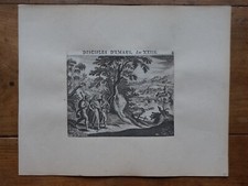 GRAVURE ORIGINALE-BIBLE-LEMAISTRE DE SACY-XVIIEME- DISCIPLES D'EMAUS
