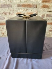 VINTAGE CHENEY ENGLAND valisette vanity bagage cuir noir vintage 60 28x29x35cm