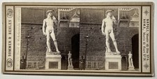 ITALIE Florence David de Michel Ange Photo c1865 Stereo Albumine Vintage 